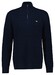 Gant Textured Cotton Half Zip Trui Avond Blauw