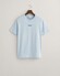 Gant Uni Color Small Logo Contrast Crew Neck T-Shirt Fresh Blue