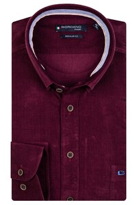 Giordano Ivy Button Down Uni Fine Ribcord Overhemd Rood