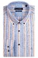 Giordano Ivy Fine Multicolor Stripes Overhemd Oranje-Blauw