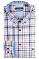 Giordano Ivy Multi Mini Check Overhemd Oranje-Blauw