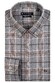 Giordano Ivy Two Sided Brushed Twill Check Overhemd Grijs-Bruin