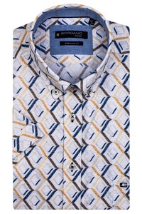 Giordano John Graphic Fancy Pattern Overhemd Wit-Geel-Blauw
