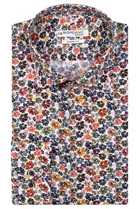 Giordano Maggiore Semi Cutaway Multi Fine Flower Pattern Overhemd Rood-Blauw
