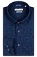 Giordano Row Cutaway Washed Linen Cotton Blend Puppytooth Shirt Navy