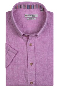 Giordano Sauro Button Down Elegant Washed Linnen Overhemd Roze