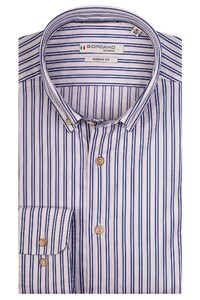 Giordano Torrino Button Down Luxury Multi Stripe Overhemd Navy-Wit