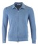 Gran Sasso Knit Zip Cardigan Two-Ply Pure Cotton Double Zip Slider Cardigan Mid Blue