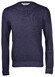 Gran Sasso Ribbed Details Vintage Crew Neck Pullover Dark Evening Blue