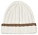 Gran Sasso Striped Luxury Cashmere Rib Knit Cap / Beanie White