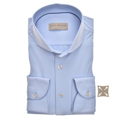 John Miller Hyperstretch Cutaway Tailored Fit Overhemd Licht Blauw