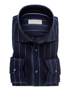 John Miller Modal Wide Stripe Overhemd Donker Blauw