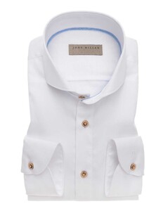 John Miller Uni Contrast Button Mouwlengte 7 Overhemd Wit