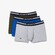 Lacoste 3Pack Trunks Waistband 3Tone Stripe Ondermode Silver Chine-Baobab-Marine