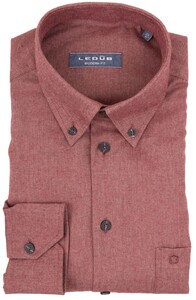 Ledûb Faux Twill Modern Fit Overhemd Rood