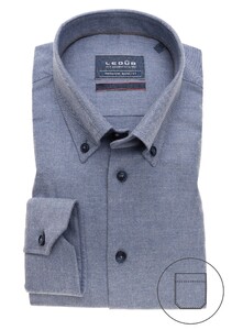 Ledûb Premium Button Down Overhemd Midden Blauw