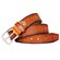 Lindenmann Decorative Texture Leather Belt Belt Cognac