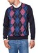 Maerz Merino Argyle Check Pullover Navy