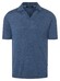 Maerz Short Sleeve Open Collar Merino Extrafine Knit Pullover Denim Blue