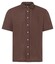 Maerz Short Sleeve Uni Color Linen Shirt Chocolate