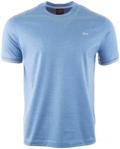 Paul & Shark Three in One Kompact Tech Organic Melange Cotton T-Shirt Midden Blauw Melange