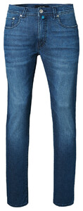 Pierre Cardin Lyon Tapered Futureflex Green Rivet Jeans Blue Used Buffies