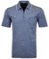 Ragman Minimal Stripe Dot Pattern Zipper Softknit Easy Care Poloshirt Pigeon Blue