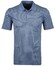 Ragman Softknit Fine Jacquard Pattern Poloshirt Blue