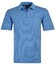 Ragman Softknit Zipper Fine Stripe Easy Care Polo Aqua