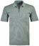 Ragman Softknit Zipper Fine Stripe Easy Care Poloshirt Reed Green