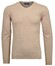 Ragman V-Neck Supersoft Cotton Cashmere Knitted Elbow Patches Pullover Beige