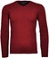 Ragman V-Neck Supersoft Cotton Cashmere Knitted Elbow Patches Pullover Terra Red