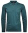 Ragman Zipper Softknit Polo Longsleeve Breast Pocket Polo Donker Blauwgroen