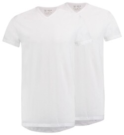 RJ Bodywear 2Pack Everyday Den Haag V-Hals Extra Lang T-Shirt Ondermode Wit