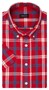 Seidensticker Cotton Twill Check New Button-Down Short Sleeve Shirt Red