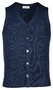 Thomas Maine Buttons Front Double Layer Structure Knit Waistcoat Jeans Blue