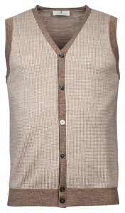 Thomas Maine Buttons Single Knit Gilet Tabac