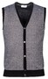 Thomas Maine Buttons Single Knit Herringbone Jacquard Waistcoat Black