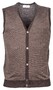 Thomas Maine Buttons Single Knit Herringbone Jacquard Waistcoat Dark Brown Melange