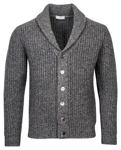 Thomas Maine Cardigan Button Shawl Collar Structure Knit Vest Anthra