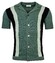 Thomas Maine Cardigan Buttons Single Knit Short Sleeve Intarsia Knit Cardigan Sea Green Melange