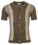 Thomas Maine Cardigan Buttons Single Knit Short Sleeve Intarsia Knit Cardigan Taupe Melange