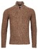 Thomas Maine Cardigan Zip Allover Structure Knit Cardigan Mid Brown