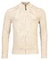 Thomas Maine Cardigan Zip Jacquard & Rib Knit Pima Cotton Vest Beige Melange