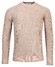 Thomas Maine Crew Neck Half Cardigan Stitch Pullover Light Beige