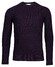 Thomas Maine Crew Neck Half Cardigan Stitch Pullover Navy