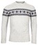 Thomas Maine Crew Neck Single & Intarsia Knit Pullover Silver Grey