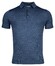 Thomas Maine Fine Merino Pullover Polo Collar Short Sleeve Single Knit Polo Denim Blue