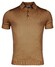 Thomas Maine Fine Merino Pullover Polo Collar Short Sleeve Single Knit Poloshirt Honey Brown