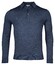 Thomas Maine Fine Merino Pullover Polo Long Sleeve Single Knit Pullover Denim Blue